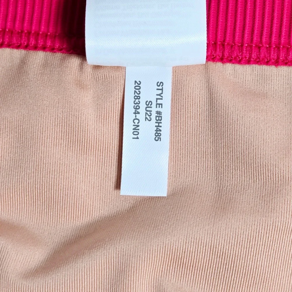 J. Crew Ribbed-trim hipster full-coverage bikini bottom in Wild‎ Hibiscus S NWT